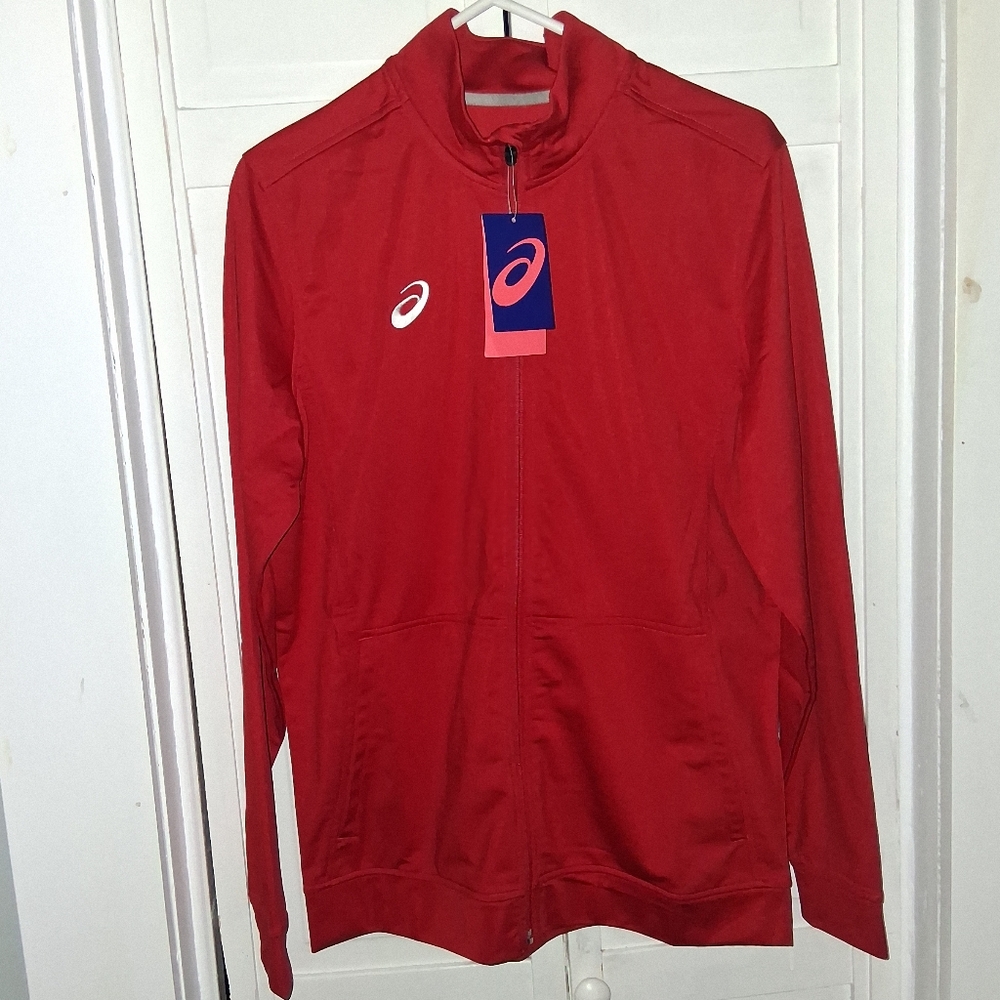 Asics Vibrant Red Full-Zip Jacket